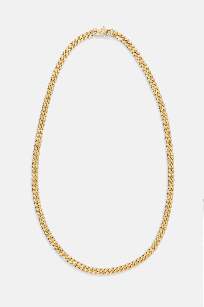 HATTON LABS naszyjnik pozłacany Classic Cuban Chain M srebro żółty HL.W4.384.GL
