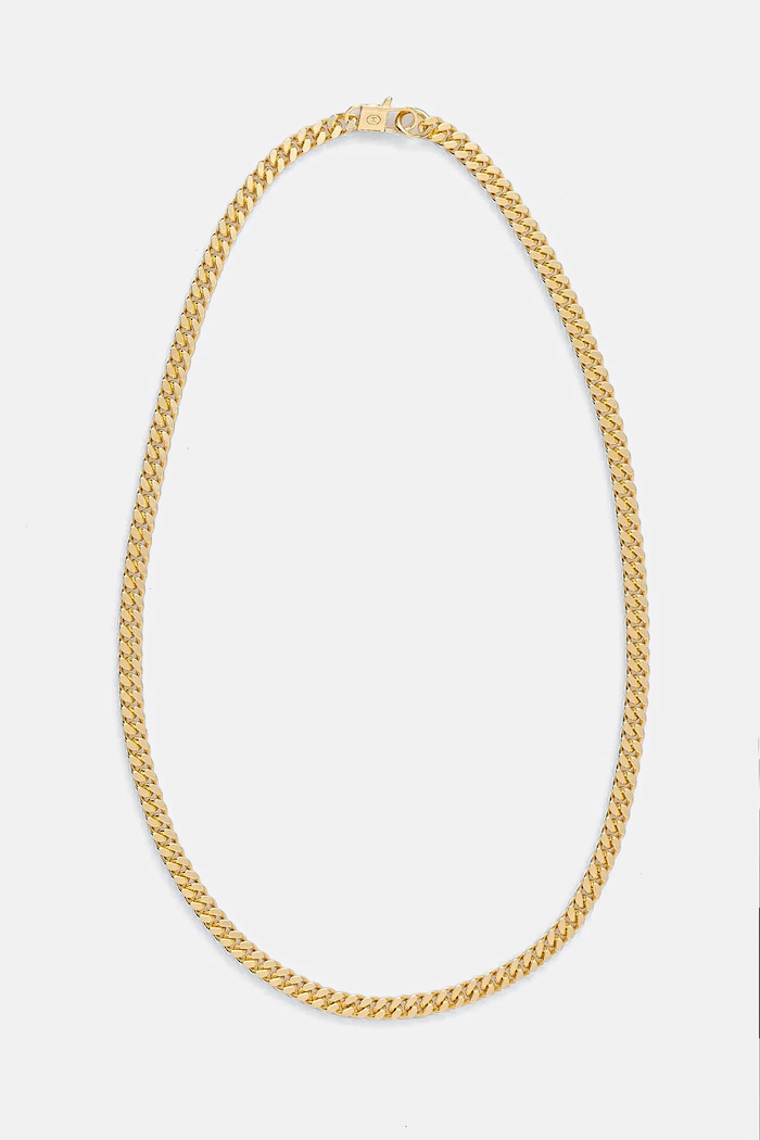 HATTON LABS naszyjnik pozłacany Classic Cuban Chain M srebro żółty HL.W4.384.GL