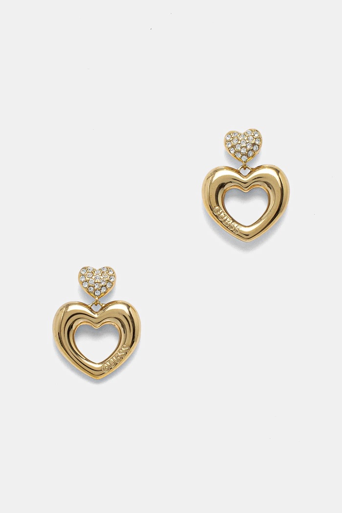 Náušnice Guess CRAZY IN LOVE Dárkový box zlatá JUBE05.209JW