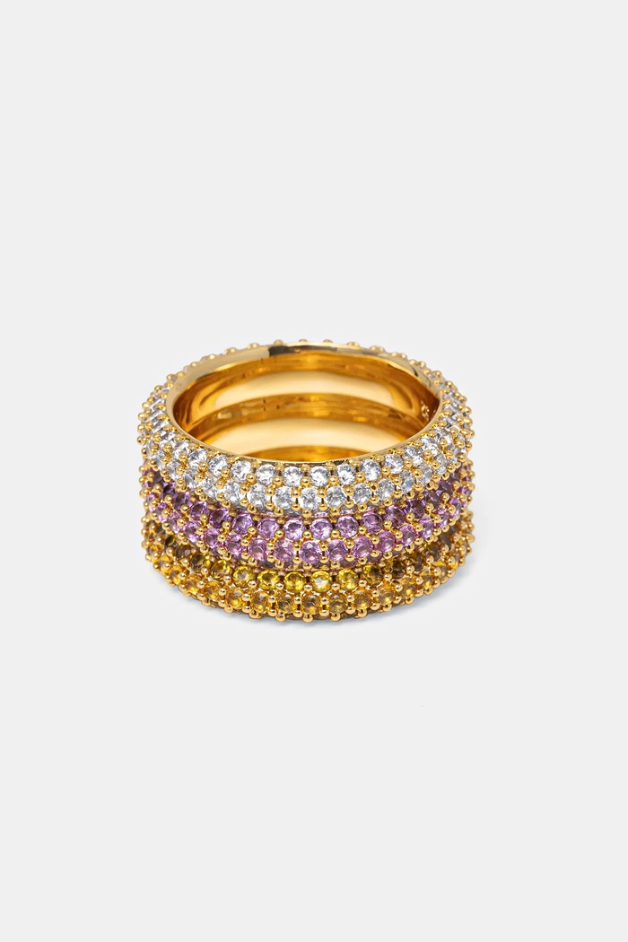 Guess pierścionek VINTAGE cyrkonia złoty JUBR05.140JW