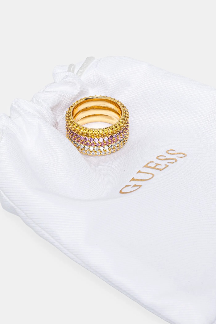 Akcesoria Guess pierścionek VINTAGE JUBR05.140JW złoty