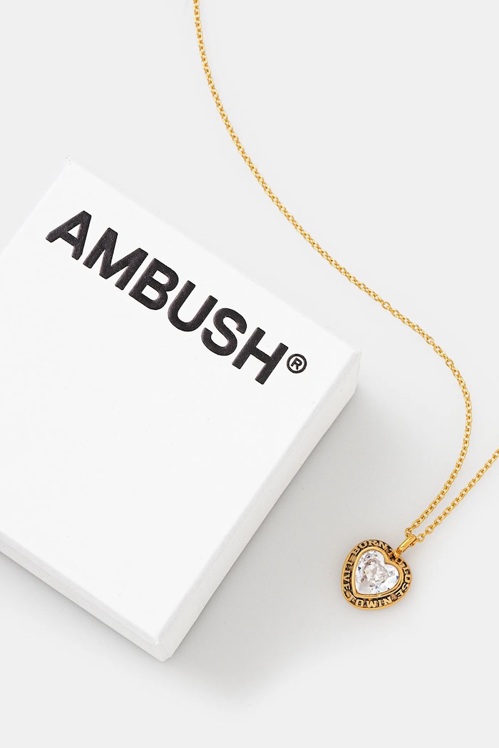 Accessori AMBUSH collana d'argento Heart Class Ring Charm Necklace 12114803 oro