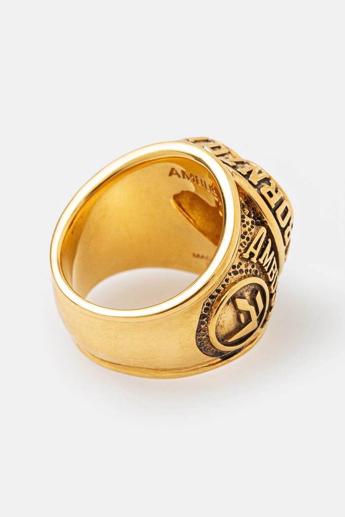 Ασημένιο δαχτυλίδι AMBUSH Heart Class Ring 12114804 χρυσαφί SS25