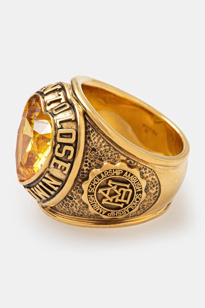 Αξεσουάρ Ασημένιο δαχτυλίδι AMBUSH Heart Class Ring 12114804 χρυσαφί