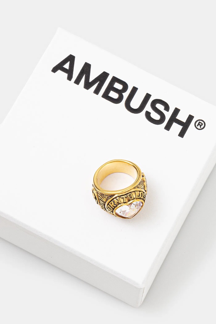 Αξεσουάρ Ασημένιο δαχτυλίδι AMBUSH Heart Class Ring 12114804 χρυσαφί