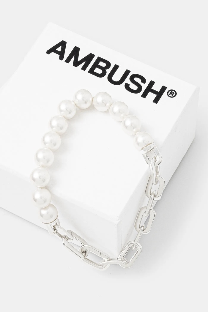 Срібний браслет AMBUSH Pearl Padlock Bracelet срібний 12115260