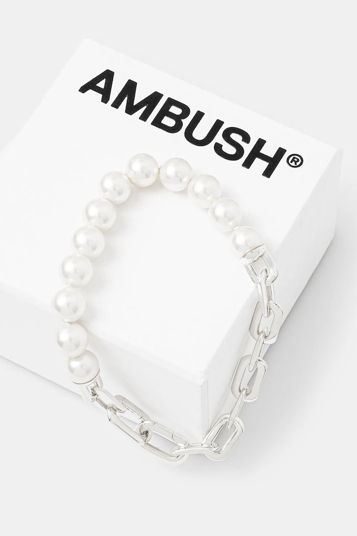 Срібний браслет AMBUSH Pearl Padlock Bracelet срібний 12115260