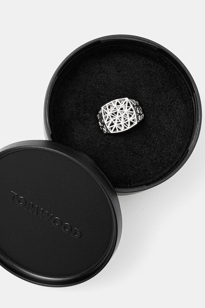 Doplňky Stříbrný prsten Tom Wood Mesh Ring 101198 stříbrná