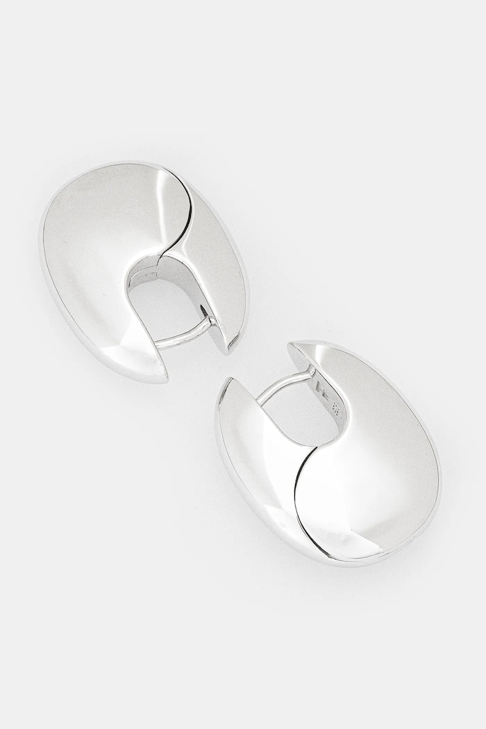 Срібні сережки Tom Wood Pebble Hoops Medium V1 101340 срібний SS25