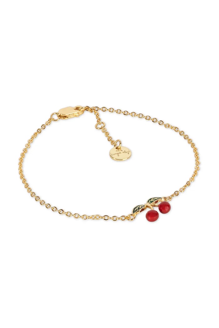 Strieborný pozlátený náramok Konges Sløjd 24K GOLD PLATED CHERRY BRACELET zlatá KS102266