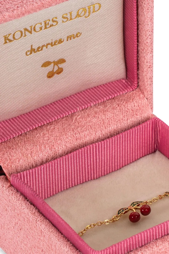 Dievča Strieborný pozlátený náramok Konges Sløjd 24K GOLD PLATED CHERRY BRACELET KS102266 zlatá