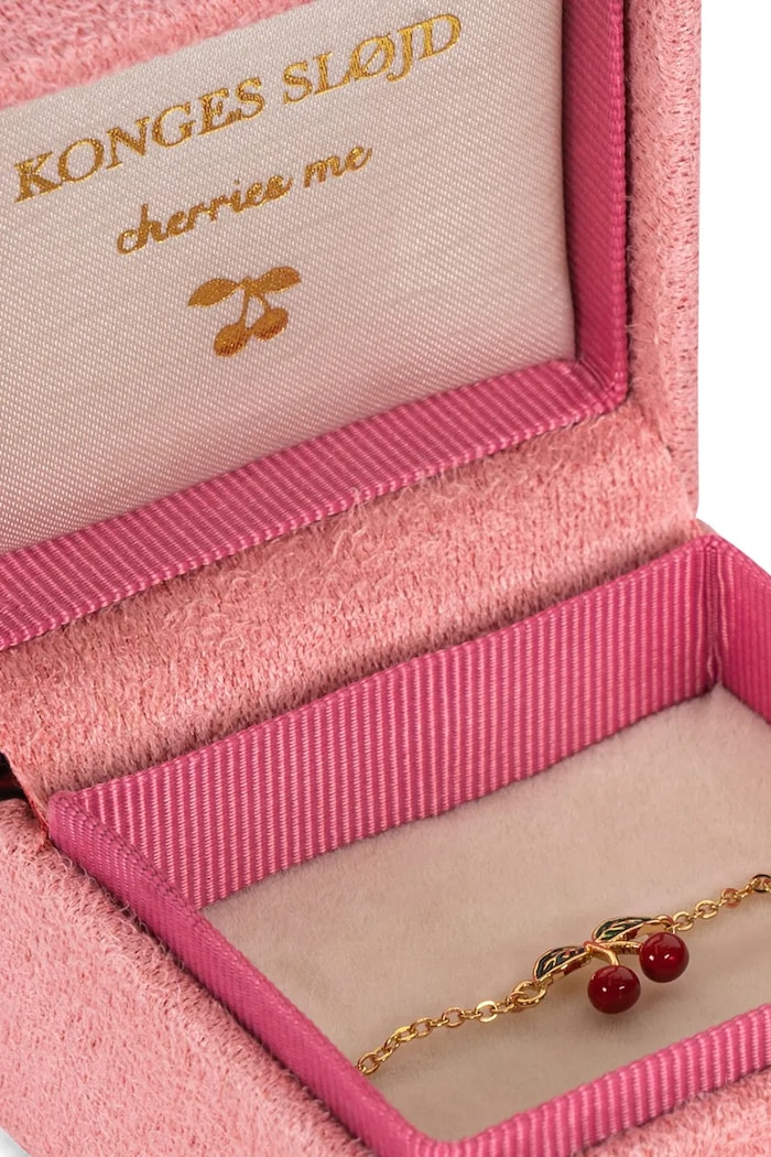 Dievča Strieborný pozlátený náramok Konges Sløjd 24K GOLD PLATED CHERRY BRACELET KS102266 zlatá
