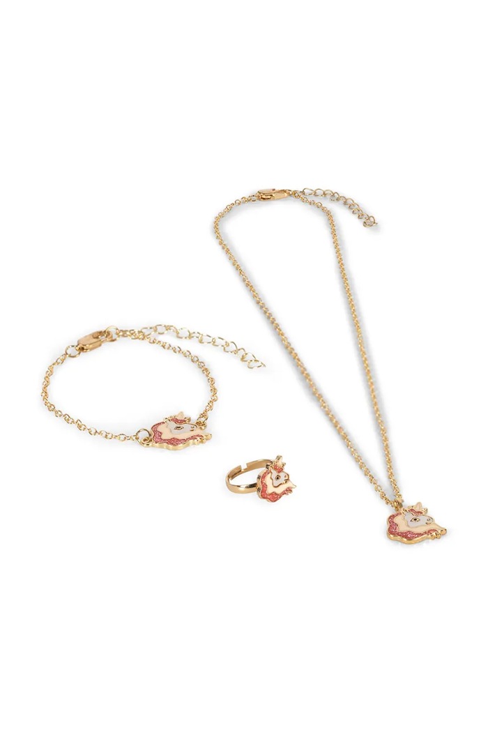 Детски комплект бижута Konges Sløjd UNICORN JEWELRY SET злато KS102883