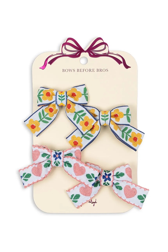 Konges Sløjd Spinki do włosów dziecięce 4 PACK BOW HAIR CLIPS 4-pack multicolor KS102747
