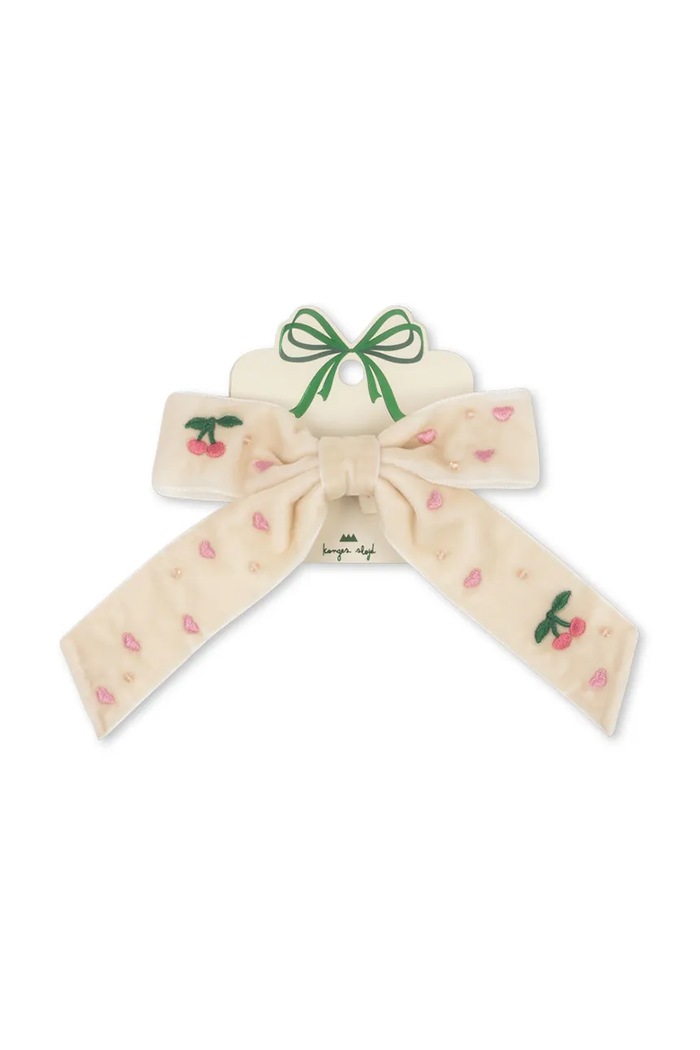 Sponka Konges Sløjd VELVET BOW PEARLY HAIR CLIP KS103208 béžová SS25
