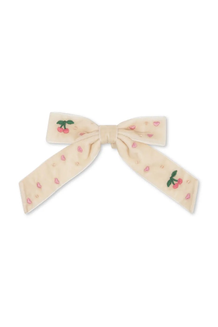 Dievča Sponka Konges Sløjd VELVET BOW PEARLY HAIR CLIP KS103208 béžová