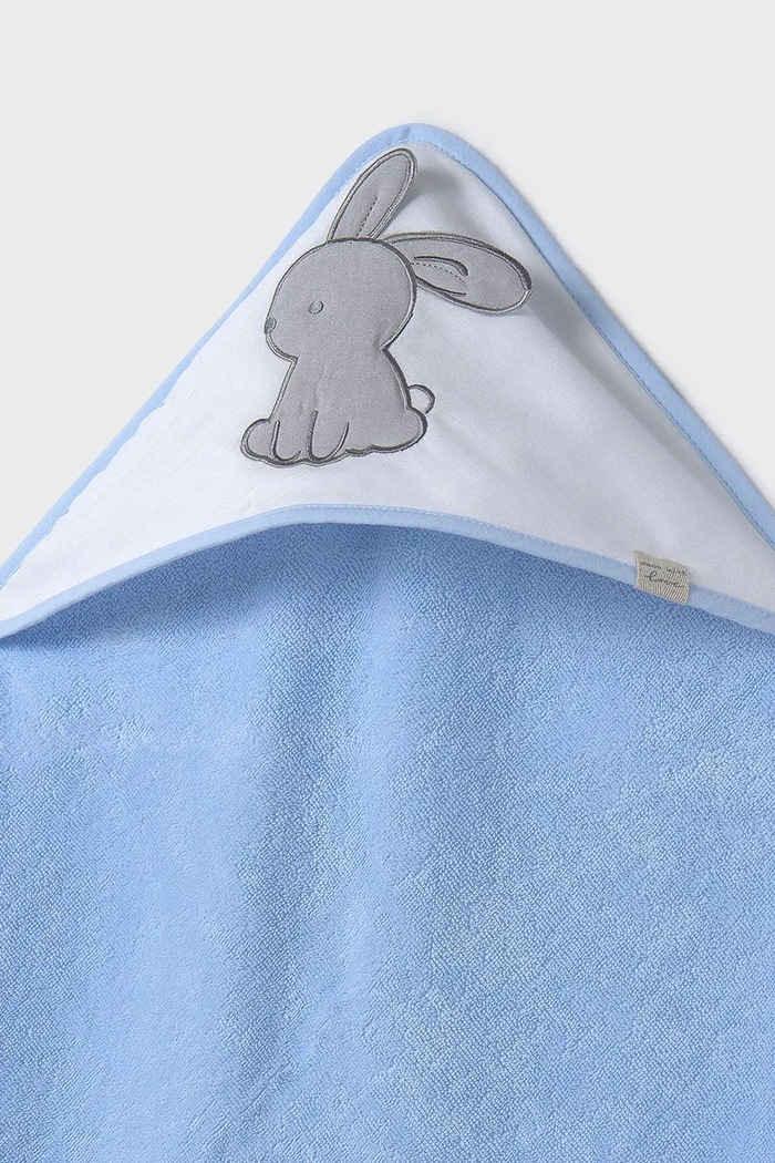 Chłopiec Mayoral Newborn ręcznik z kapturem niemowlęcy 9918.1A.Newborn.PPYH niebieski