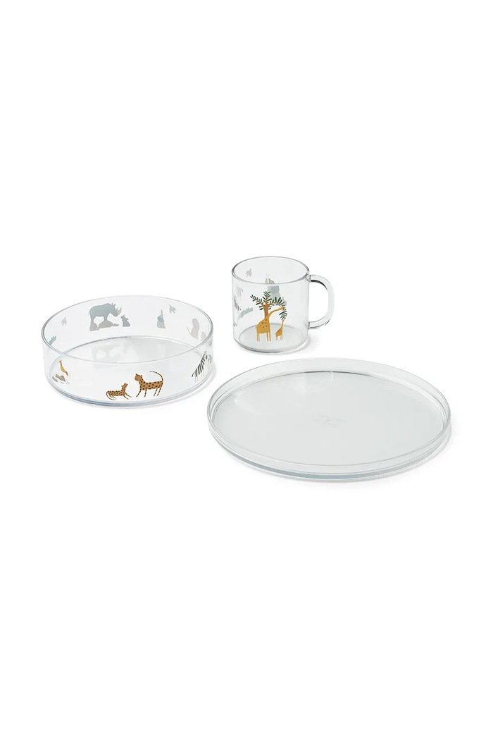 Dječji set posuđa Liewood Siva Printed Tritan Tableware Set plava LW19969