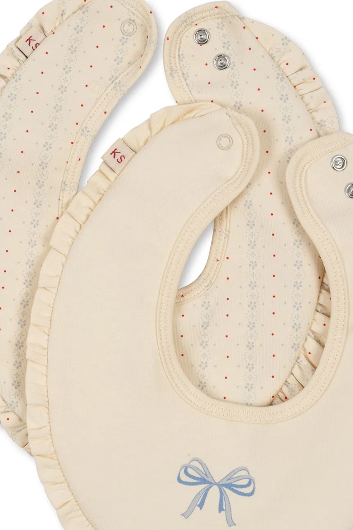 Konges Sløjd salopete pentru bebelusi BASIC 2 PACK FRILL BIB 2-pack KS102250 bej SS25