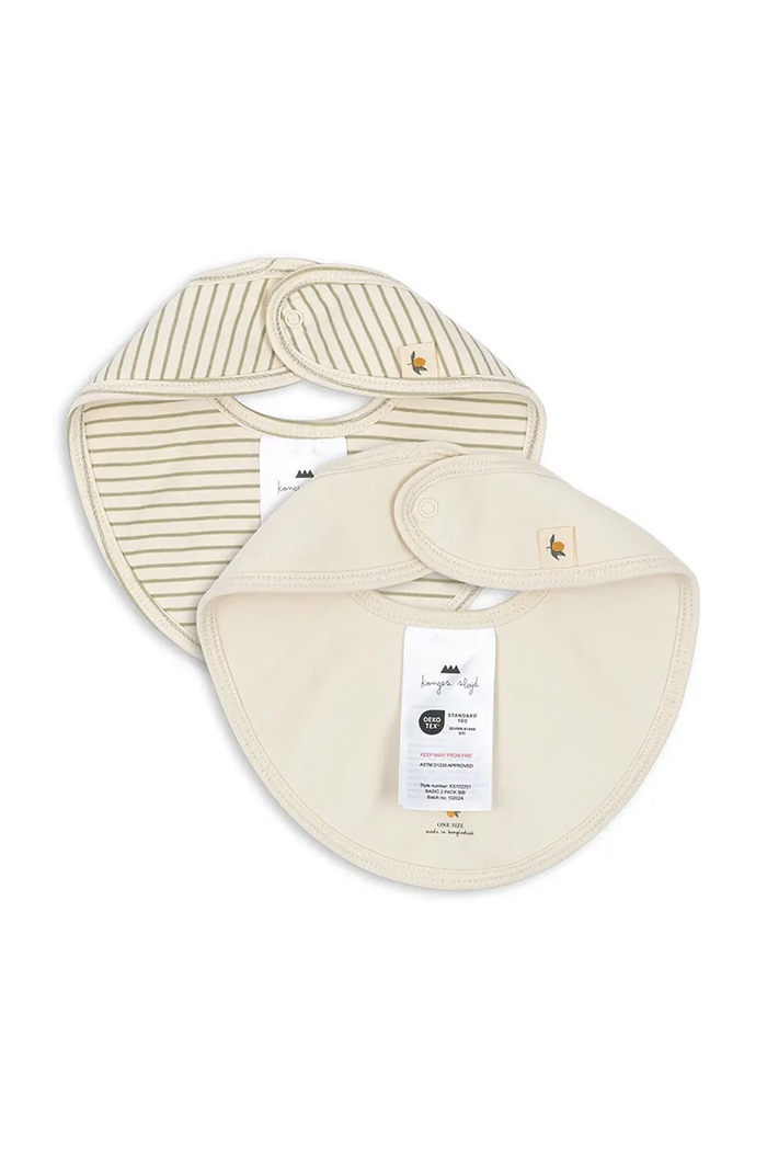 Konges Sløjd salopete pentru bebelusi BASIC 2 PACK BIB 2-pack KS102251 bej SS25