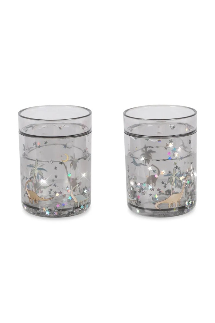 Detský hrnček Konges Sløjd 2 PACK GLITTER CUPS 2-pak sivá KS102642