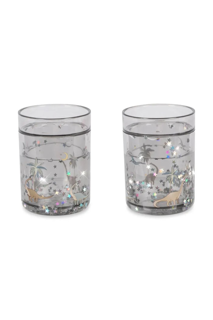 Detský hrnček Konges Sløjd 2 PACK GLITTER CUPS 2-pak sivá KS102642