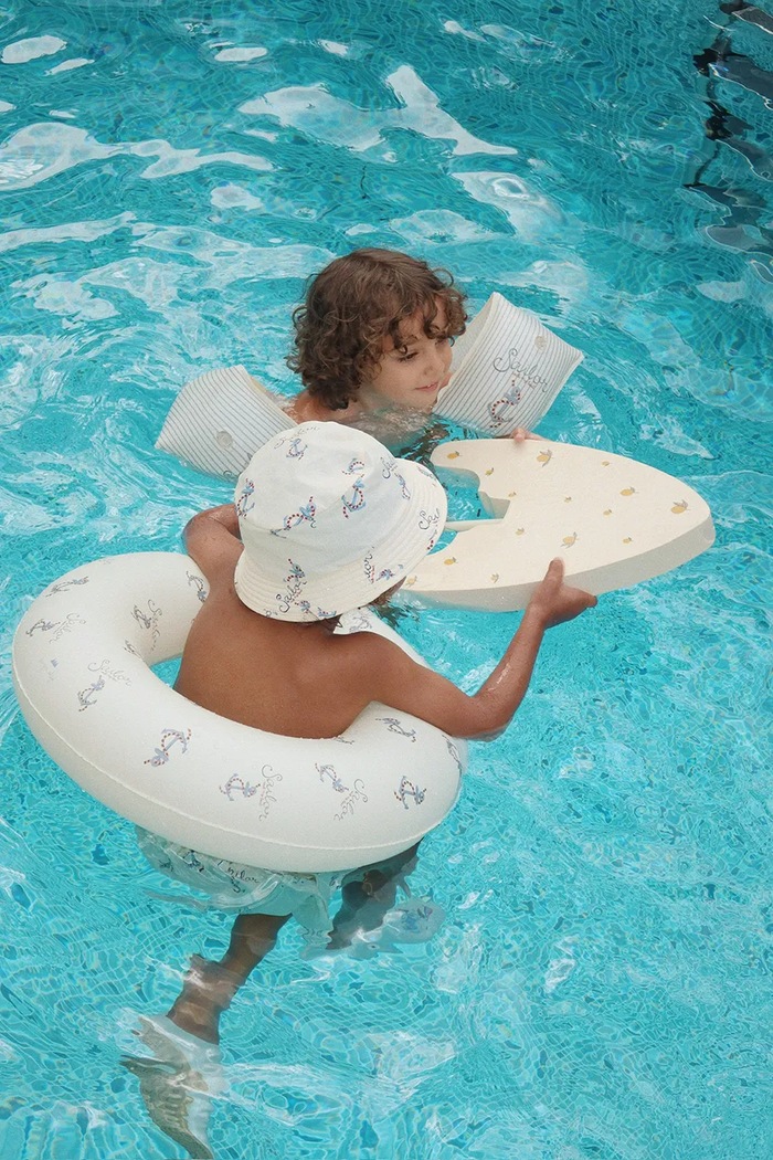 Colac de înot pentru copii JUNIOR SWIM RING Konges Sløjd bej KS103092