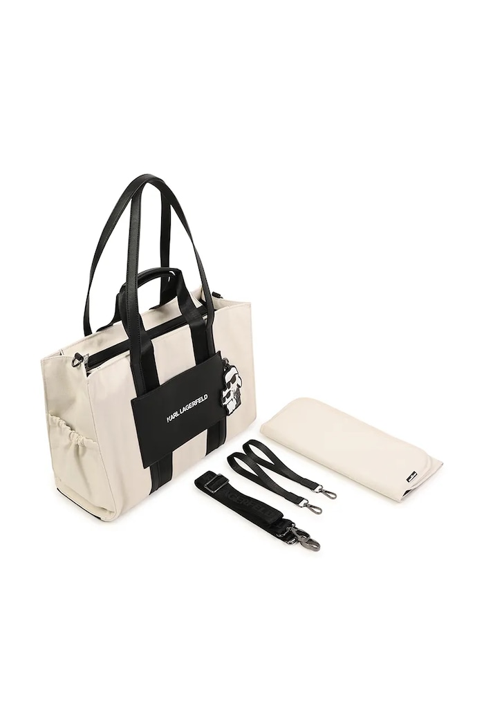 Karl Lagerfeld torba do wózka z matą do przewijania beżowy Z30557