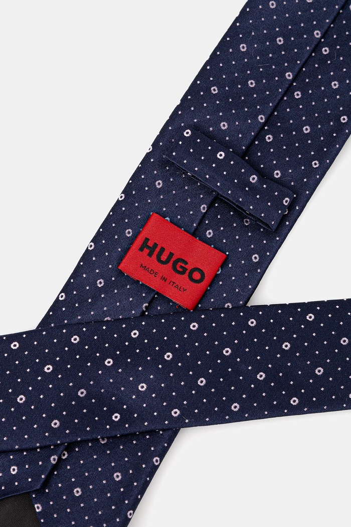 HUGO cravata de matase 50540113 bleumarin SS25
