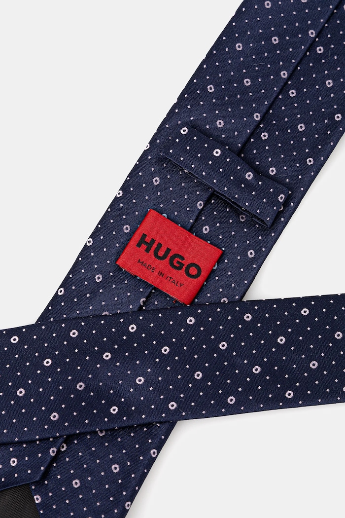 HUGO cravata de matase 50540113 bleumarin SS25