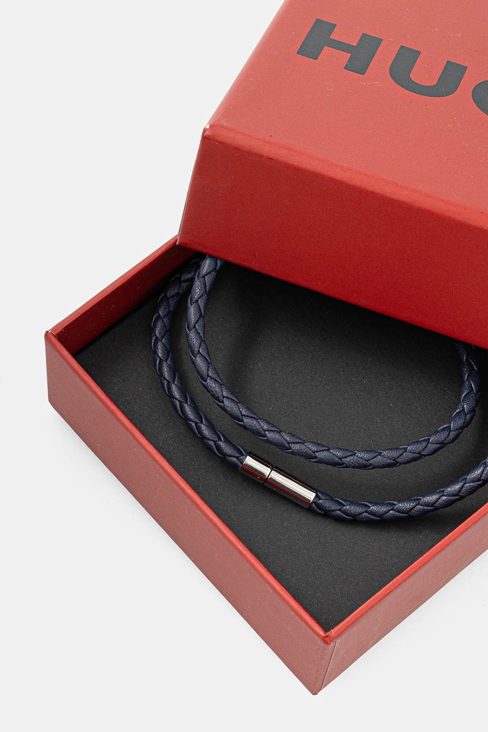 Accesorii HUGO bratara de piele 50538911 bleumarin