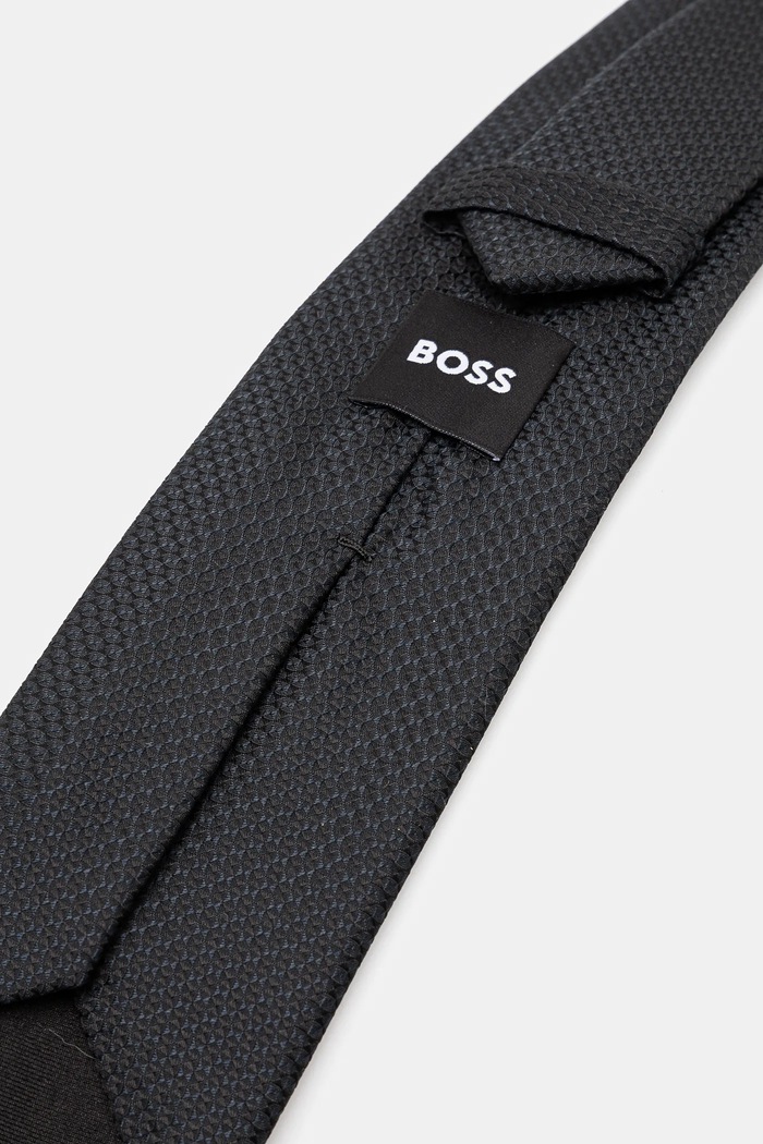 Kravata s příměsí hedvábí BOSS 50538975 námořnická modř SS25