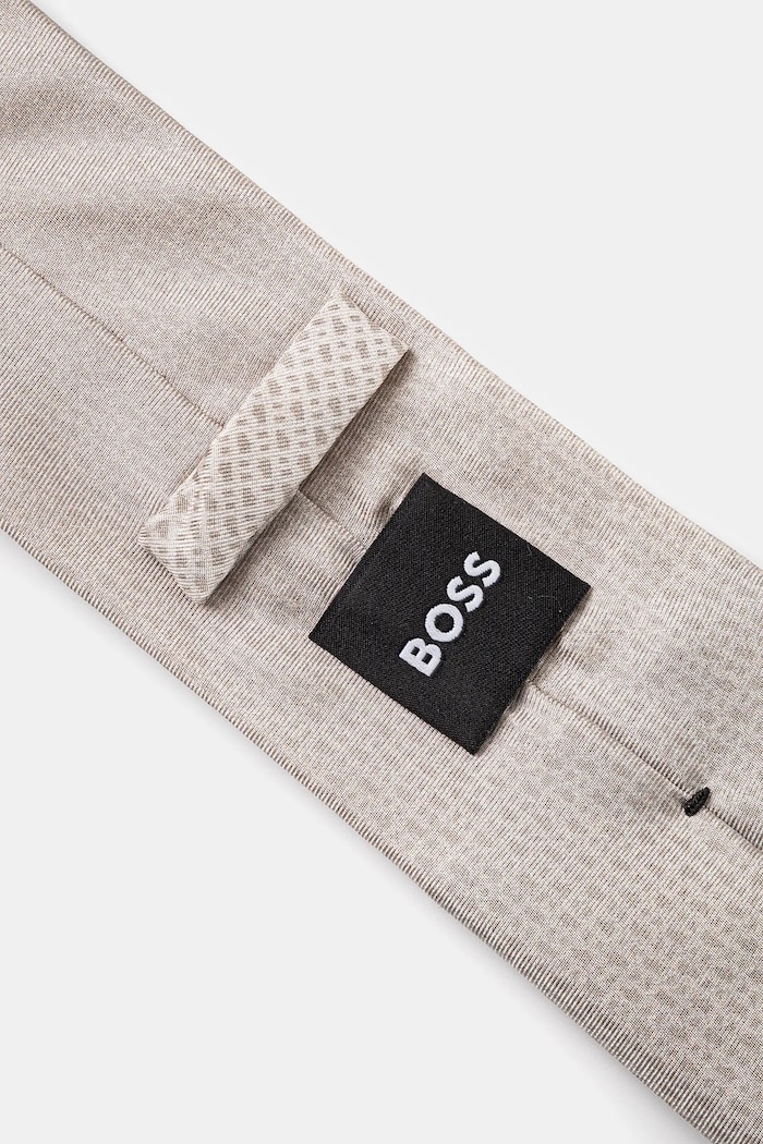 Копринена вратовръзка BOSS 50540026 бежов SS25