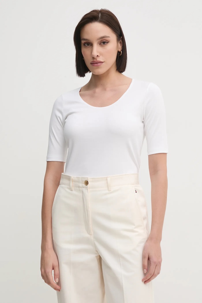 Tričko Calvin Klein hladký bílá K20K208050