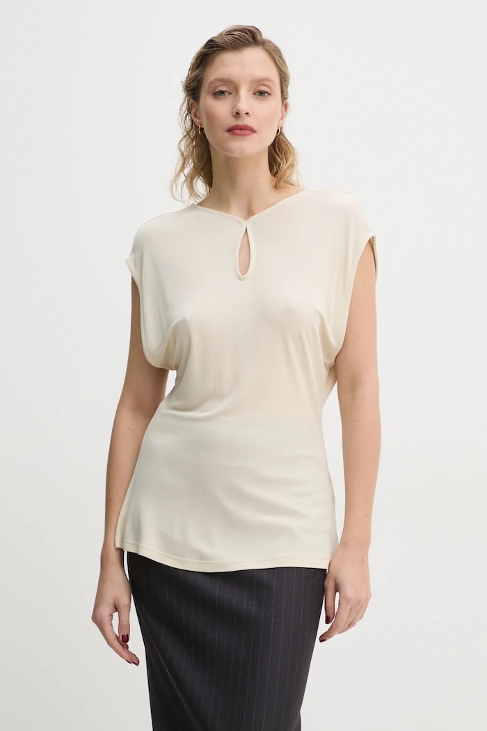 Bluza Bruuns Bazaar bez uzorka bež BBW4214