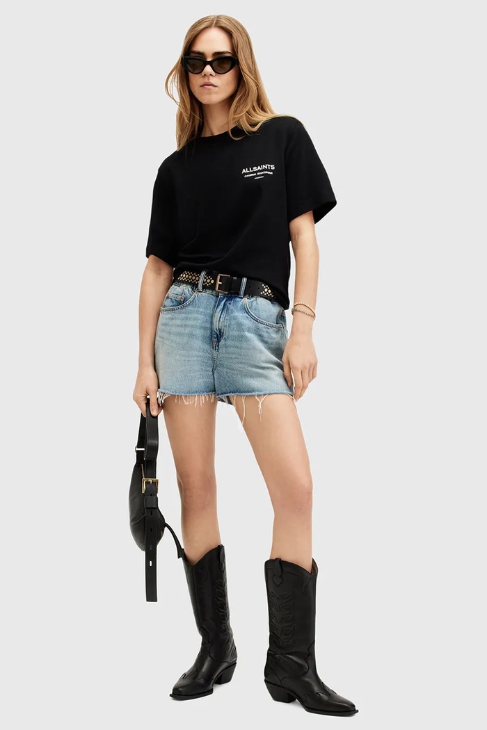 Памучна тениска AllSaints OMNIUM LISA W137JB