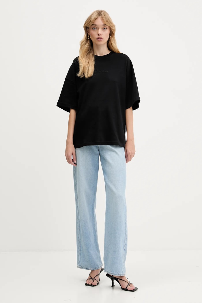 La Mania tricou din bumbac NAN NAN negru AW25