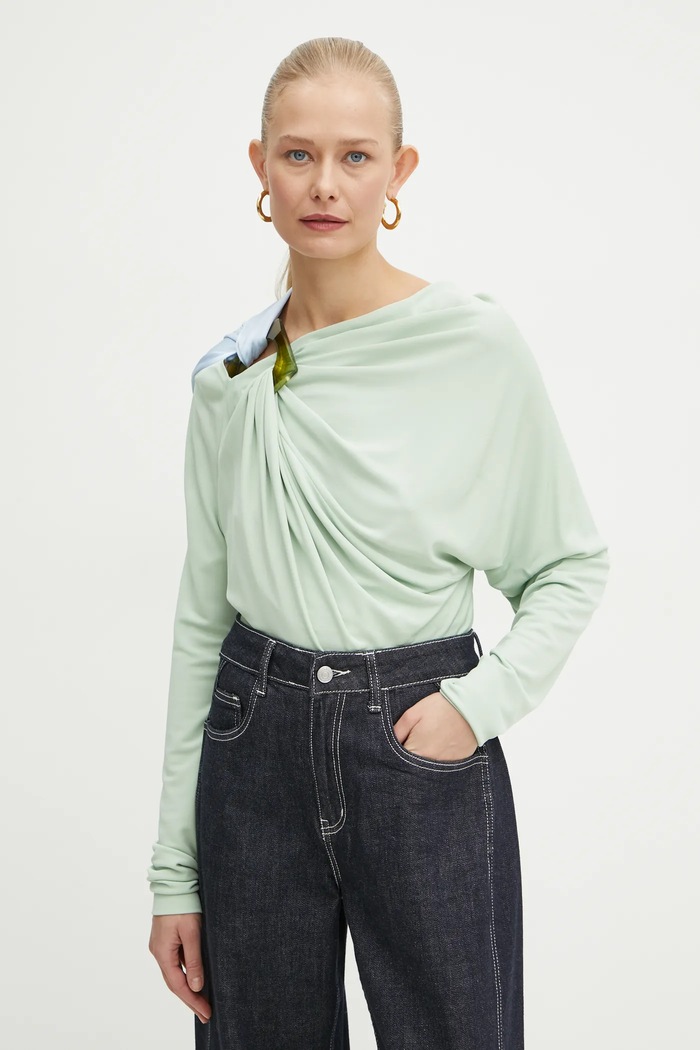 Victoria Beckham bluzka wzorzyste zielony 1125WTP006017A