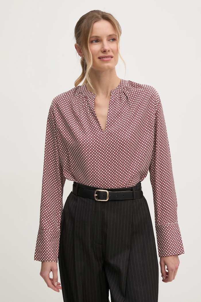 Tommy Hilfiger felső hosszú burgundia WW0WW44999