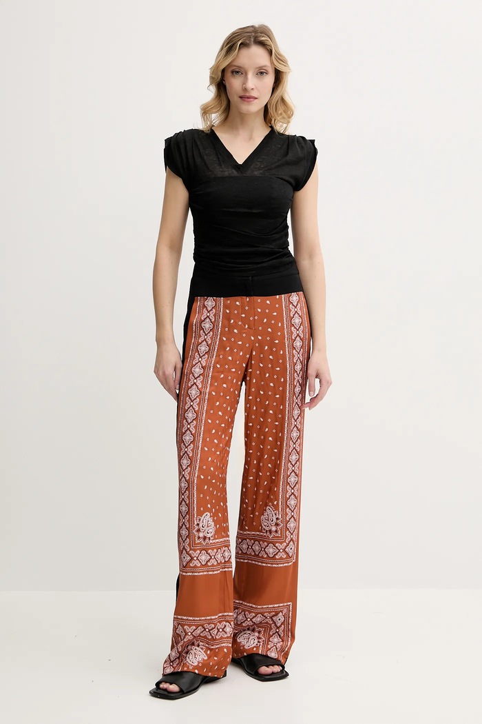 Pinko bluzka lniana 104985.A2GF czarny SS25
