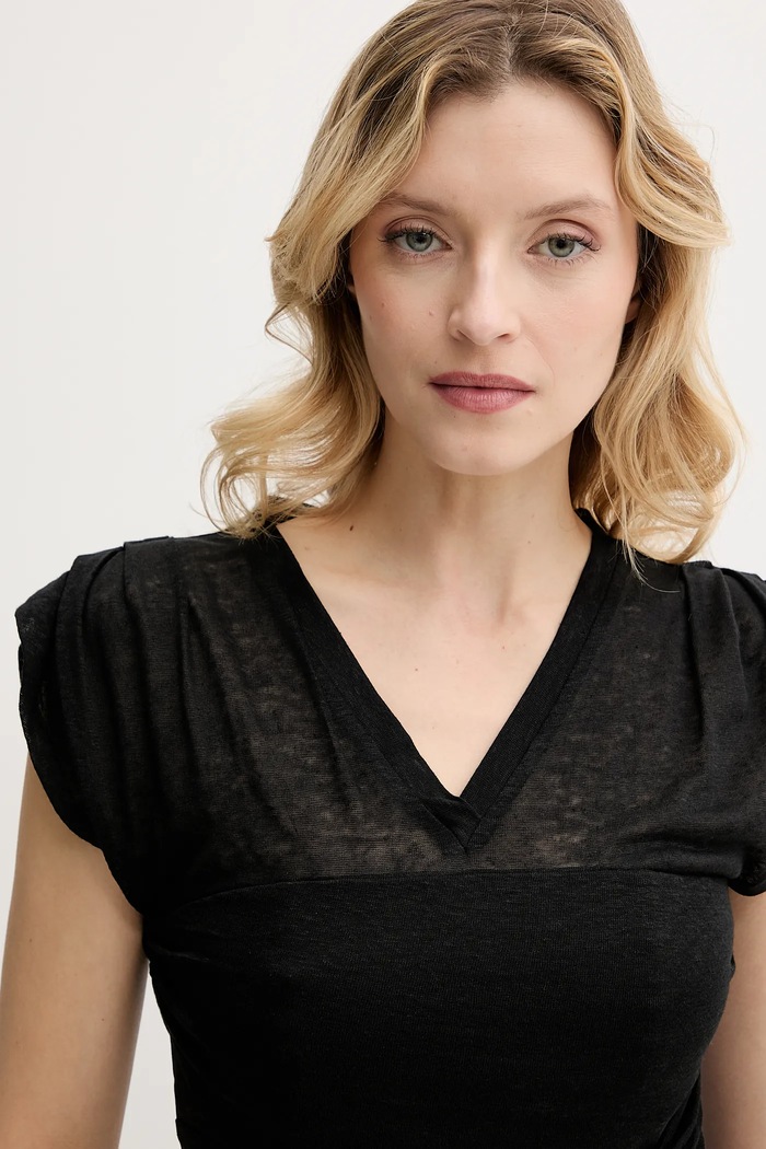 Pinko bluzka lniana czarny 104985.A2GF