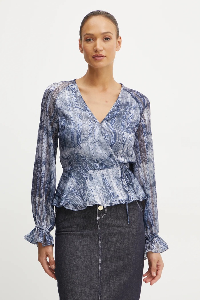 Guess camicetta regolare blu W5RH19.WGWV2