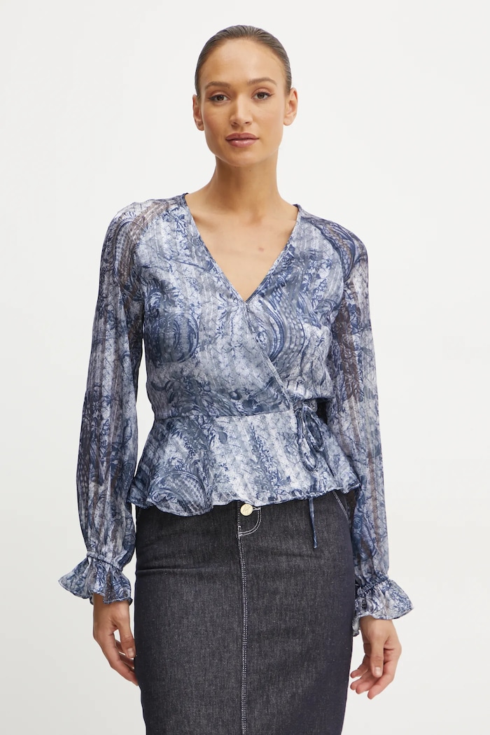 Guess camicetta regolare blu W5RH19.WGWV2