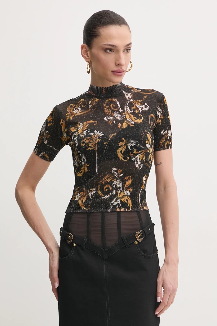 Sveter Versace Jeans Couture polorolák čierna 78HAFM07.CMN45