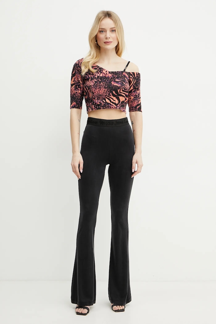 Pamučna majica Versace Jeans Couture 78HAFM09.CMF10 narančasta SS25