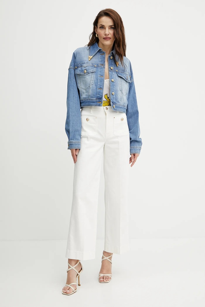 Top Versace Jeans Couture 78HAM212.JS471 biela SS25