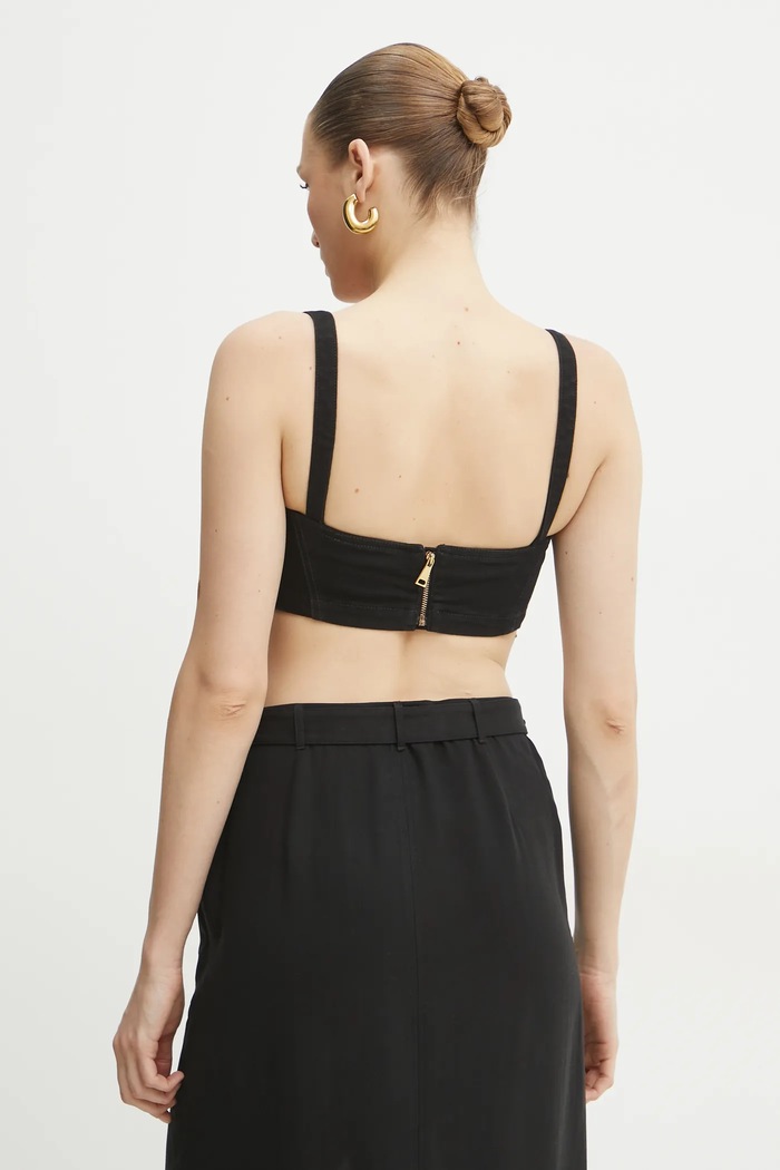 Odjeća Top od trapera Versace Jeans Couture 78HAM250.DW040L54 crna