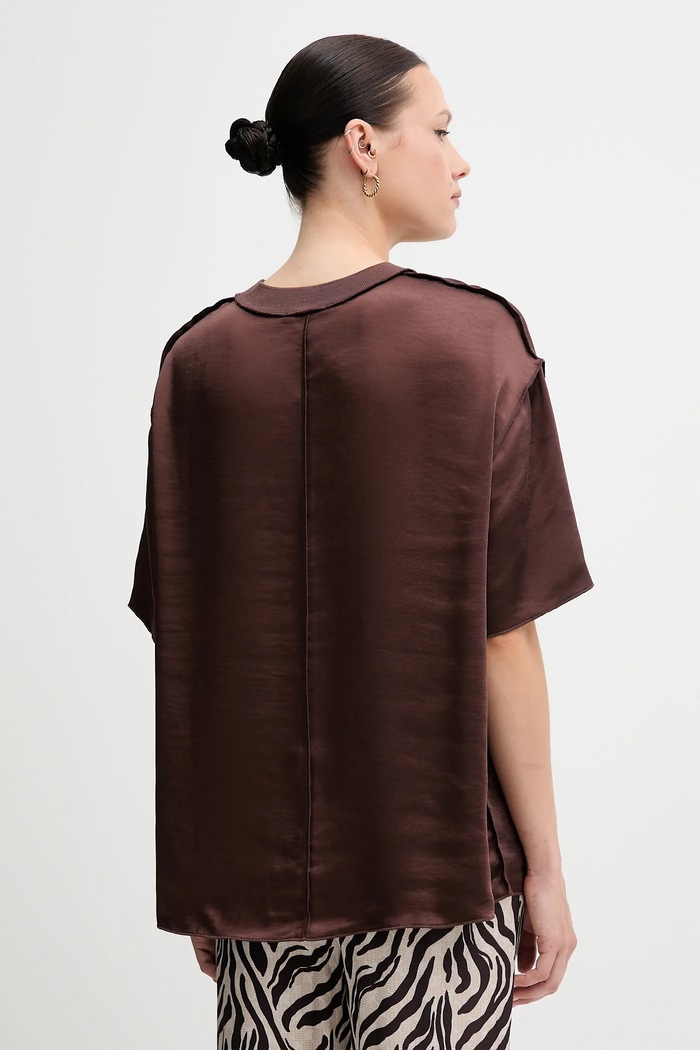 Oblečení Halenka Sisley 5KANLQ08L hnědá