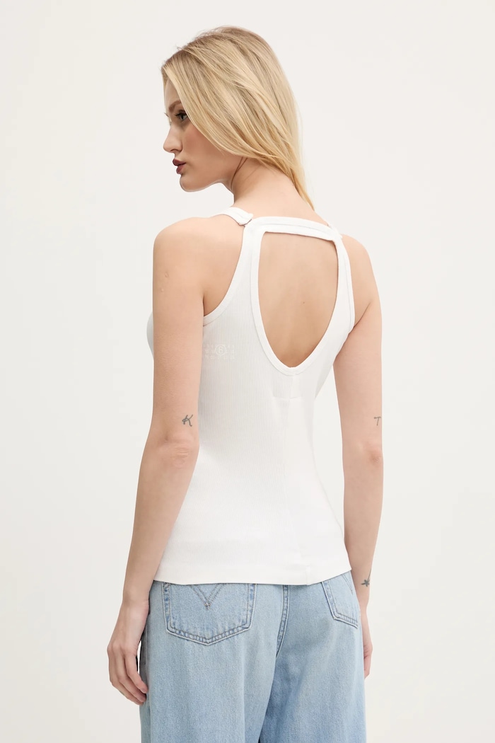 MM6 Maison Margiela tricou din bumbac S52NL0070.M20054 alb