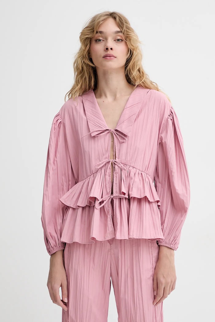 Košeľa Stine Goya relaxed ružová SG.SS25.T054.2342